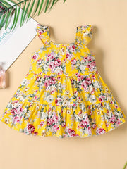 Baby Girl Cotton Princess Dress Sleeveless Ruffle Sleeve Puff Dress