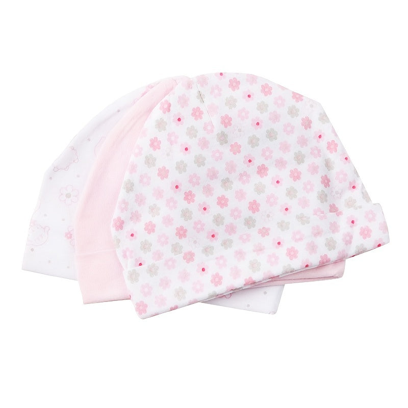 3pcs Unisex Newborn Baby Caps Boy Girl Infant Accessories