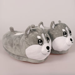 Men's Husky Plush Cozy House Slippers Anti Skid Winter Shoes