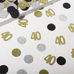 40th Birthday Party Decoration Golden Disc Confetti Table Decor