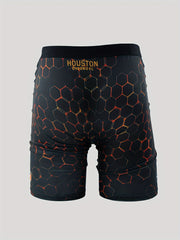 Men's Honeycomb Print Swim Trunks Quick Dry Beach Shorts