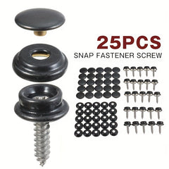 25 Sets 15mm Stainless Steel Screws Copper Buckle Waterproof Cloth Boat Cover