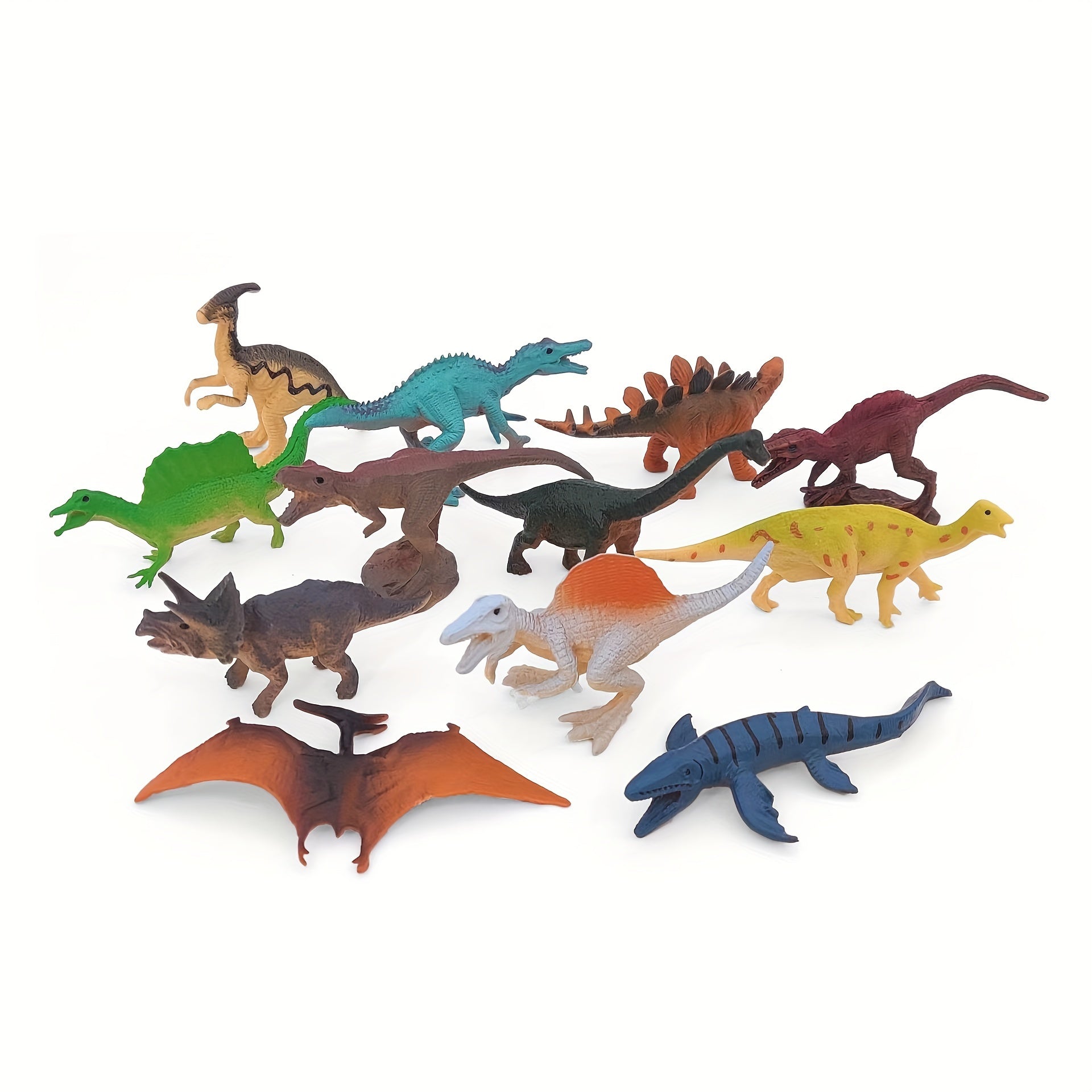 12pcs Dinosaur Simulation Models Rubber Sandbox Toys