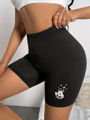 Butterfly Print Shorts Casual Summer Workout Slim Shorts Women's Clothing