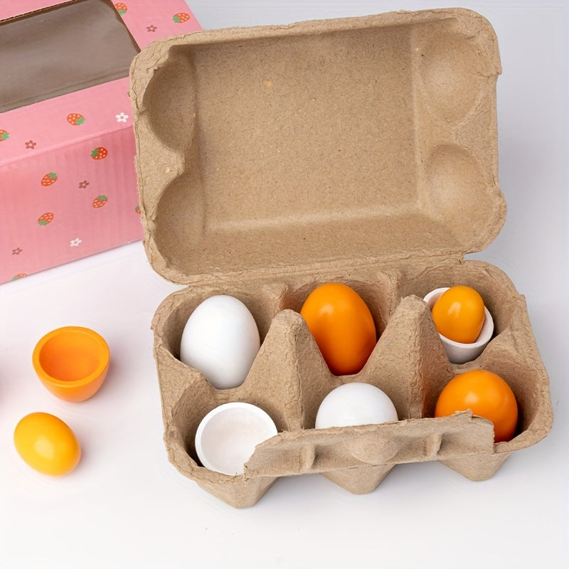 Wooden Play Game Simulation Egg Toy Birthday Gift