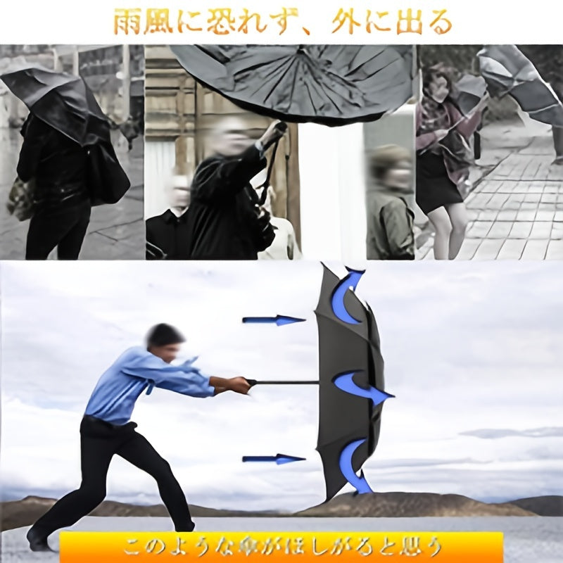 10-Ribs Double Layer Windproof Storm Umbrella