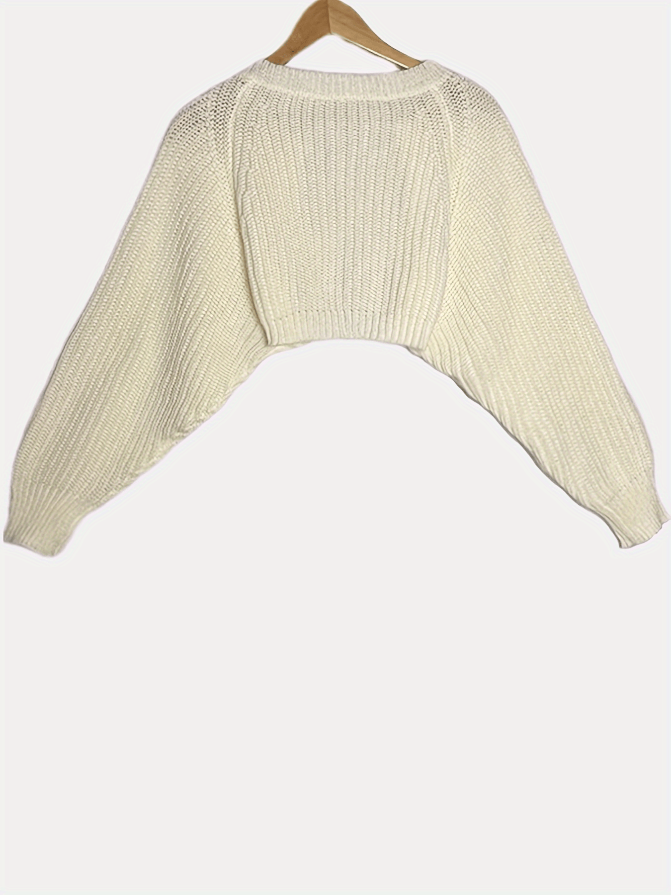 Y2K Solid Crop Knit Cardigan Open Front Sweater