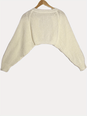 Y2K Solid Crop Knit Cardigan Open Front Sweater