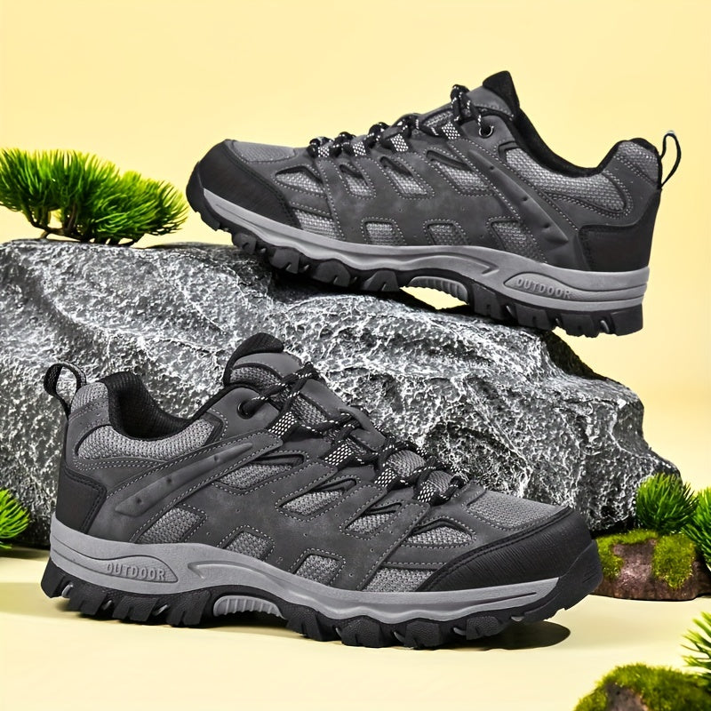 Men's Mesh Lace Up Hiking Sneakers Non Slip Outdoor Shoes