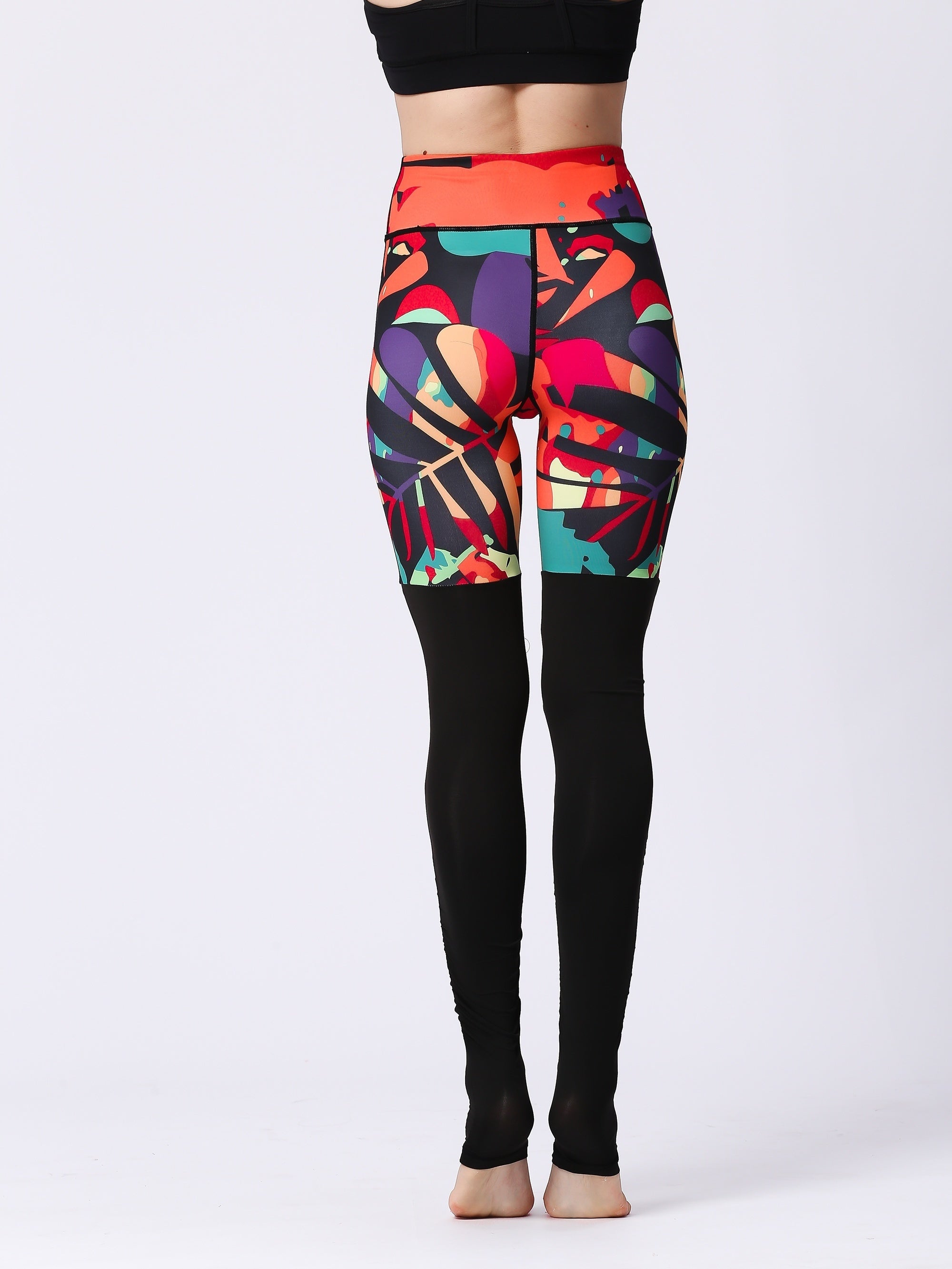 Colorblock High Waist Yoga Pants Slim Fit Butt Lifting
