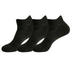 3 Pairs Men's Cushion Sport Ankle Socks - Breathable Sweat Absorbing