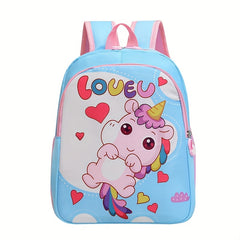 Kids Unicorn Print Backpack Waterproof Lightweight Schoolbag
