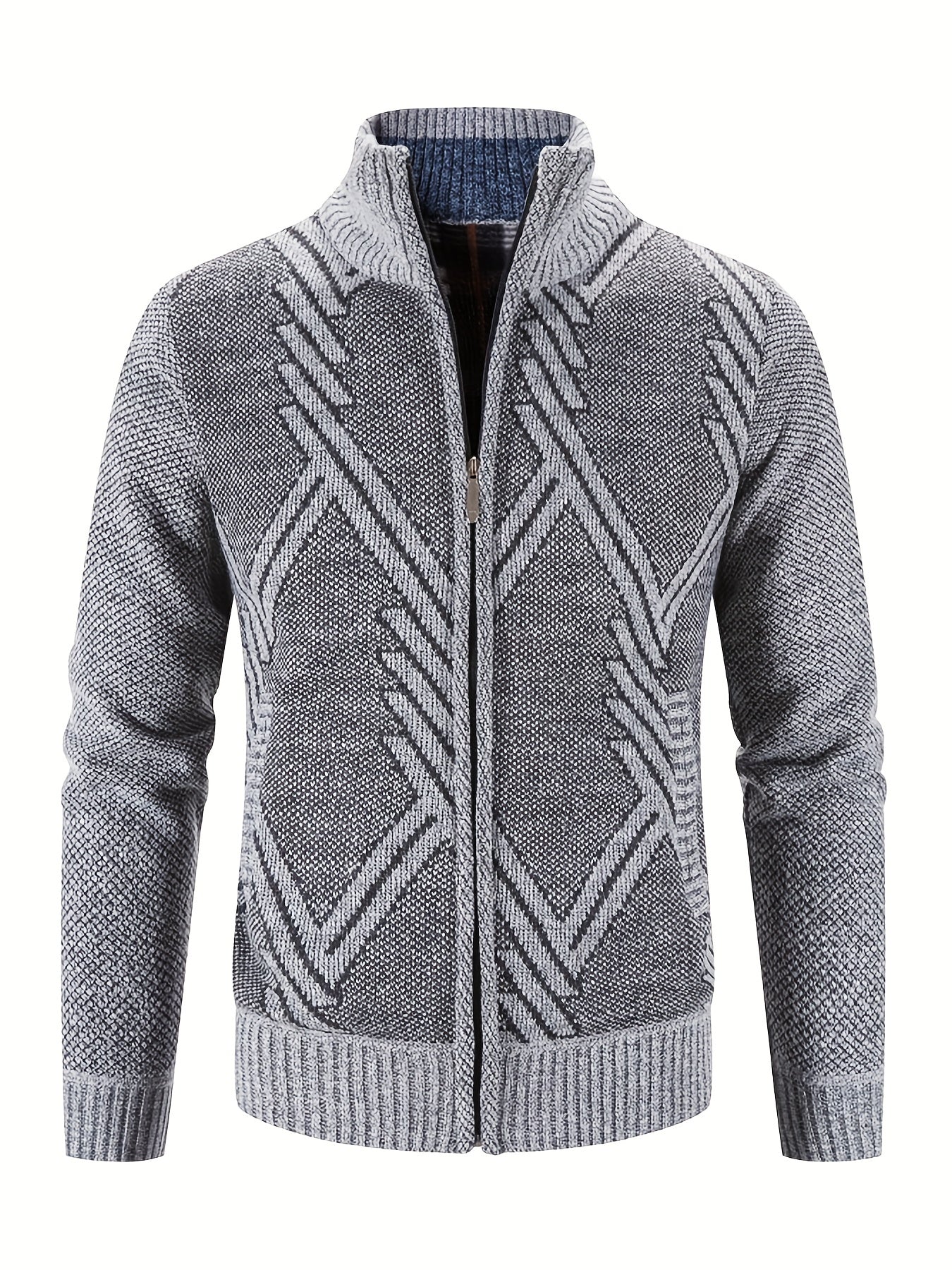 Men's Full Zip Casual Cardigan Thermal Regular Fit Knit Sweater