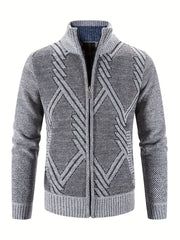 Men's Full Zip Casual Cardigan Thermal Regular Fit Knit Sweater