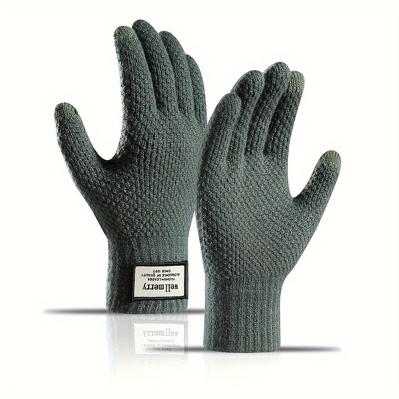 Winter Warm Knitted Gloves Thickened & Velvet Touch Screen Gloves