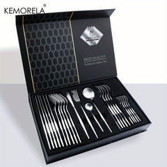 24pcs Western Steak Flatware Set - Knives Forks Spoons - High end Tableware
