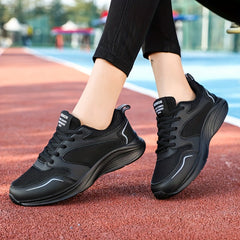 Breathable Lace up Running Shoes Thick Bottom Sports Sneakers Women's Footwear
