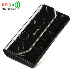 Women's Patent Leather Clutch Wallet Snap Closure