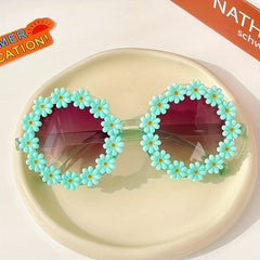 Flower Decor Frame Sun Protection Sunglasses for Kids