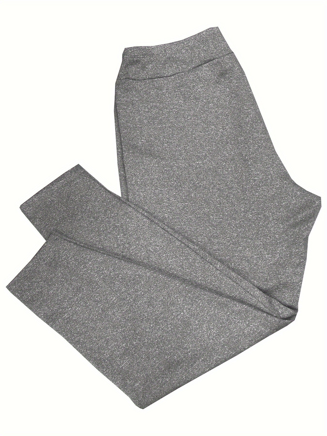 Sports Leggings Women's Plus Solid Fleece High Rise Skinny Leggings