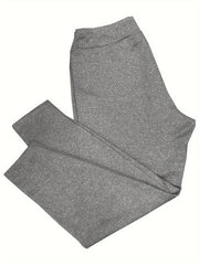 Sports Leggings Women's Plus Solid Fleece High Rise Skinny Leggings
