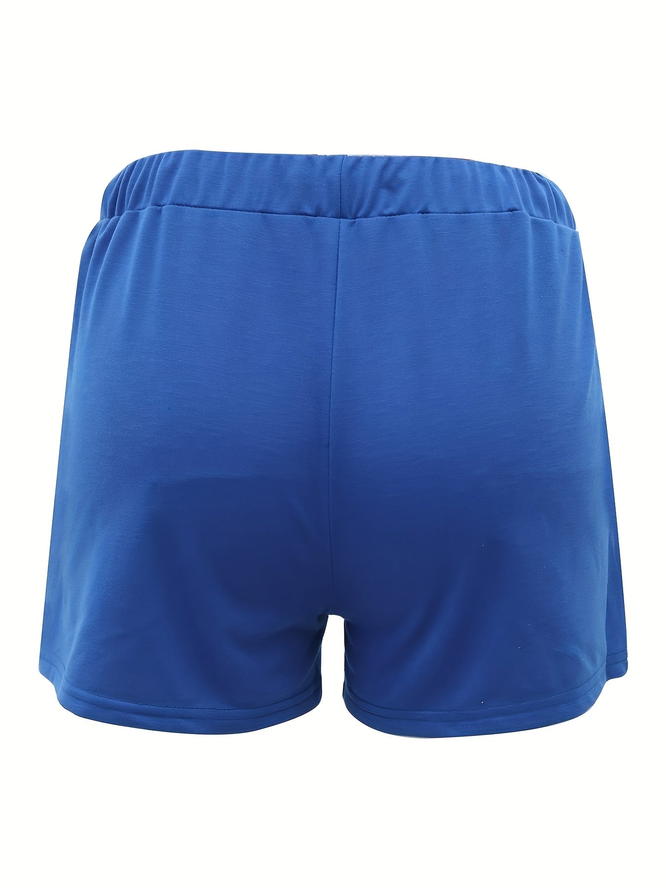 Solid Drawstring Shorts Elastic Waist Shorts Women's Clothing