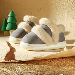 Girl's Cozy Snow Boots Warm Fleece Non-slip Ankle Plush Outdoor Hiking Shoes
