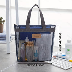 Quick Dry Mesh Shower Bag Portable Toiletry Tote for Gym and Travel