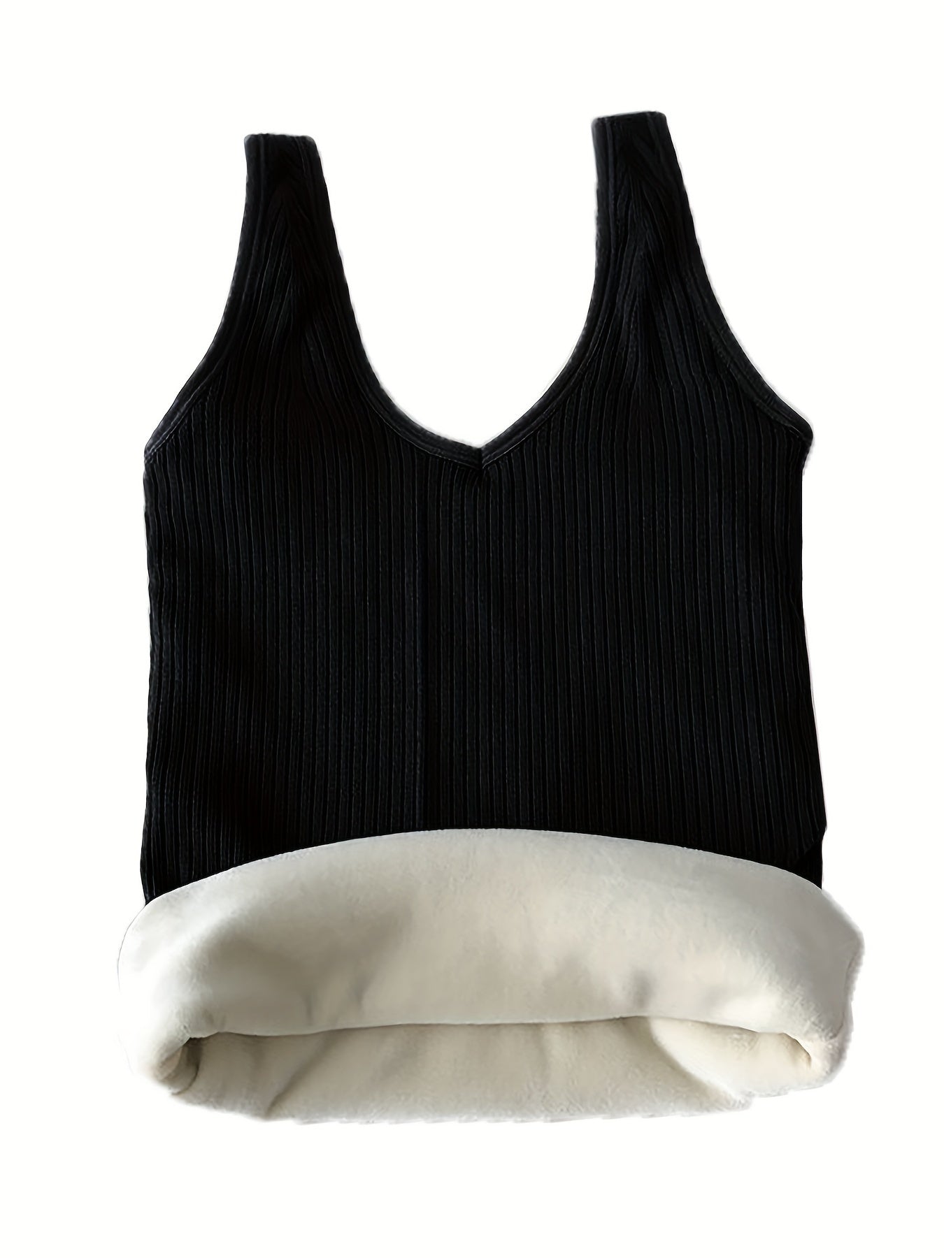 Plush Lined Thermal Underwear Top V Neck Tank