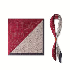 Block Print Square Scarf Satin Neckerchief Decorative Bandana