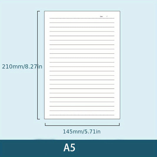 60 Pages A5 B5 Loose Leaf Notebook with Checkered Blank and Lined Styles