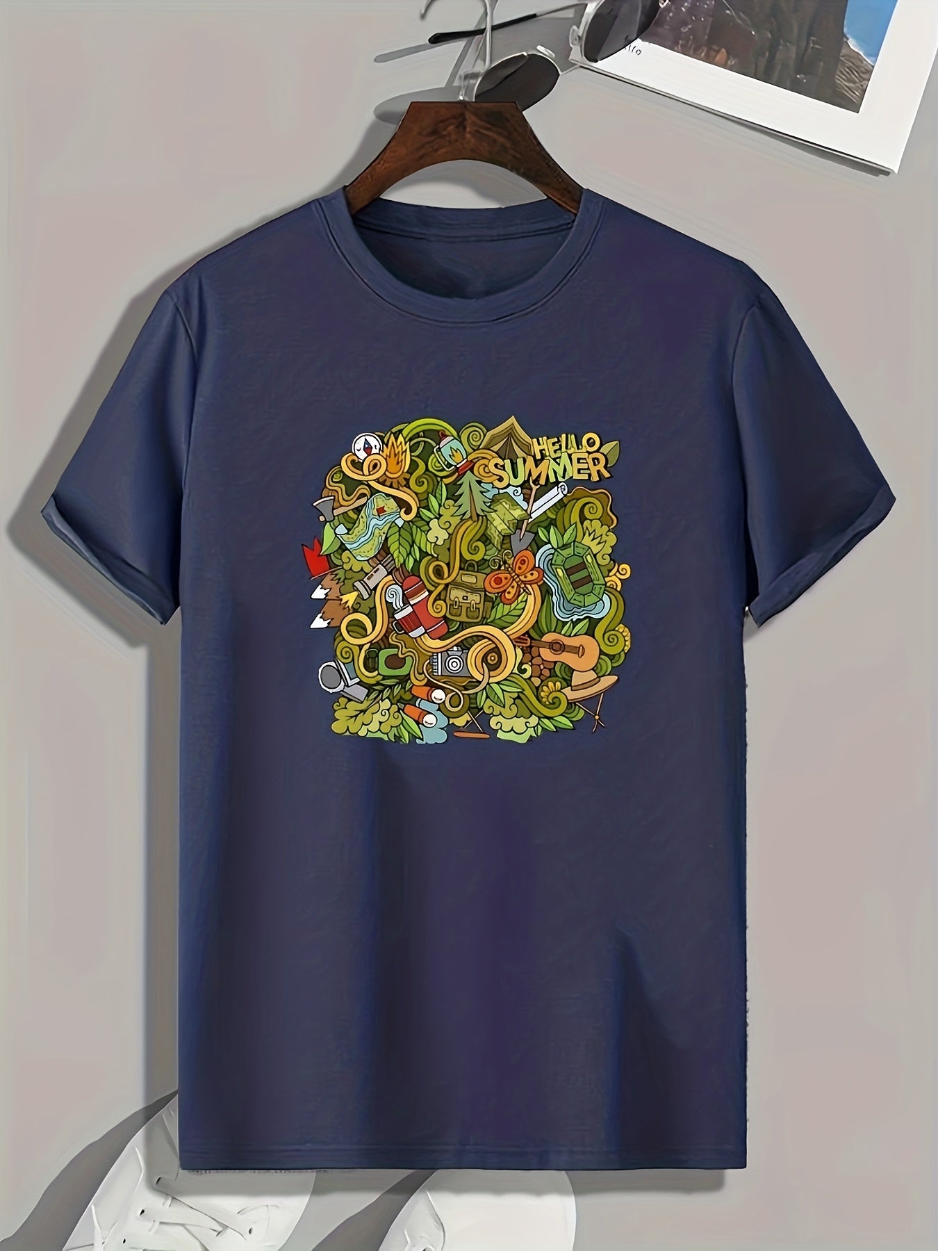 Summer Pattern Print Men's Comfy Sports Tee