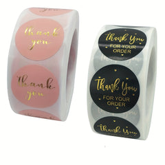 500pcs Bronzing Thank You Adhesive Sticker Label 1 Inch Gift Pack