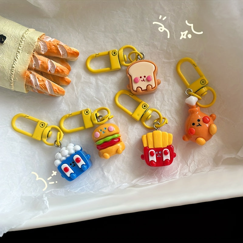 Drumsticks Burger Garlic Keychain Decoration for Car Keys Backpacks Wallets