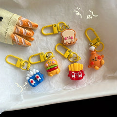 Drumsticks Burger Garlic Keychain Decoration for Car Keys Backpacks Wallets