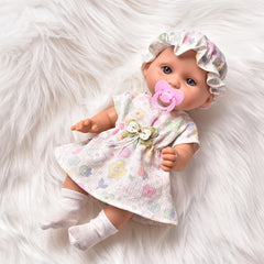 Lifelike 10in Beige Reborn Baby Doll with Clothes & Accessories
