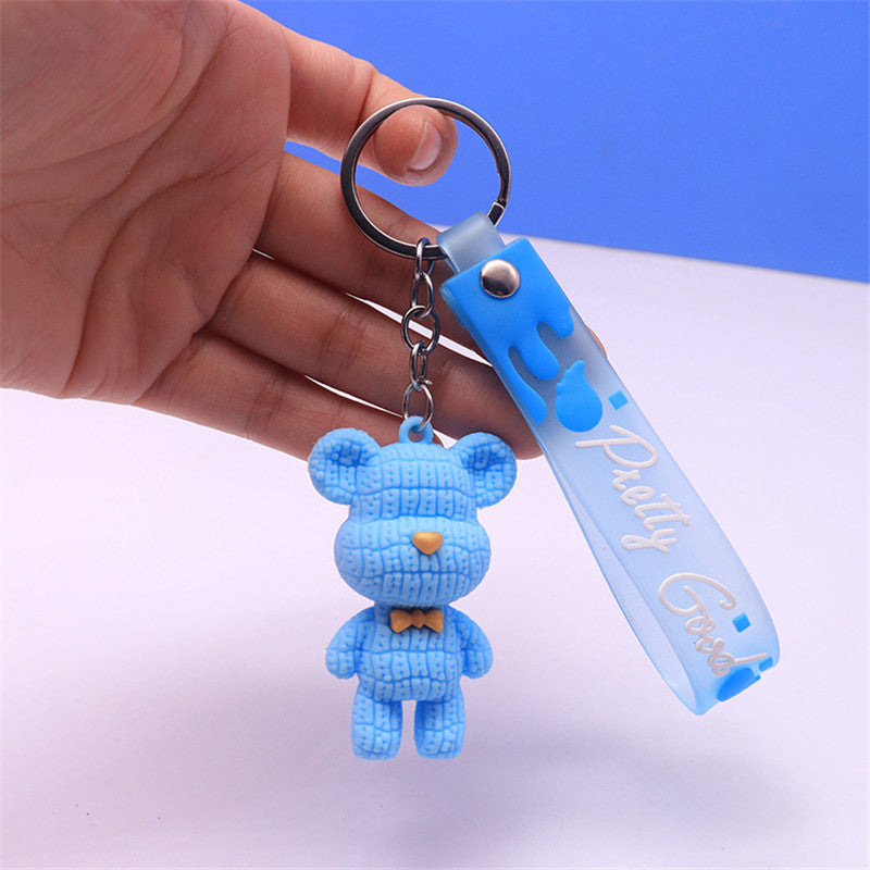 6pcs Multicolor 3D Bear Key Chain for Backpack