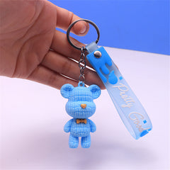 6pcs Multicolor 3D Bear Key Chain for Backpack