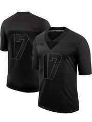 Men's Breathable Rugby Jersey Active Embroidered V Neck Short Sleeve Uniform