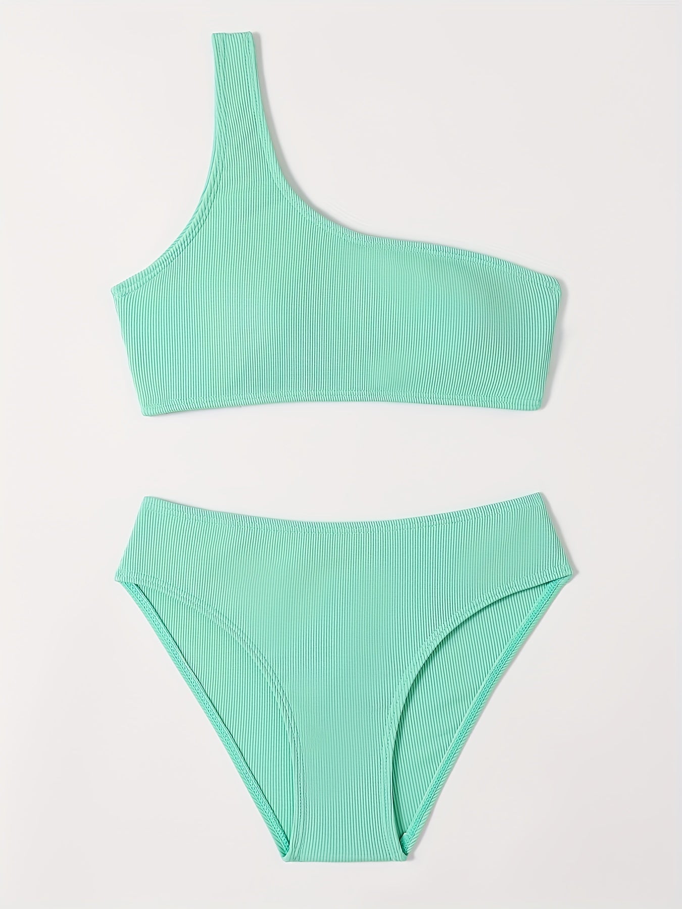 Girls One Shoulder Bikini Tankini Set Kids Summer Beach Bathing Suits