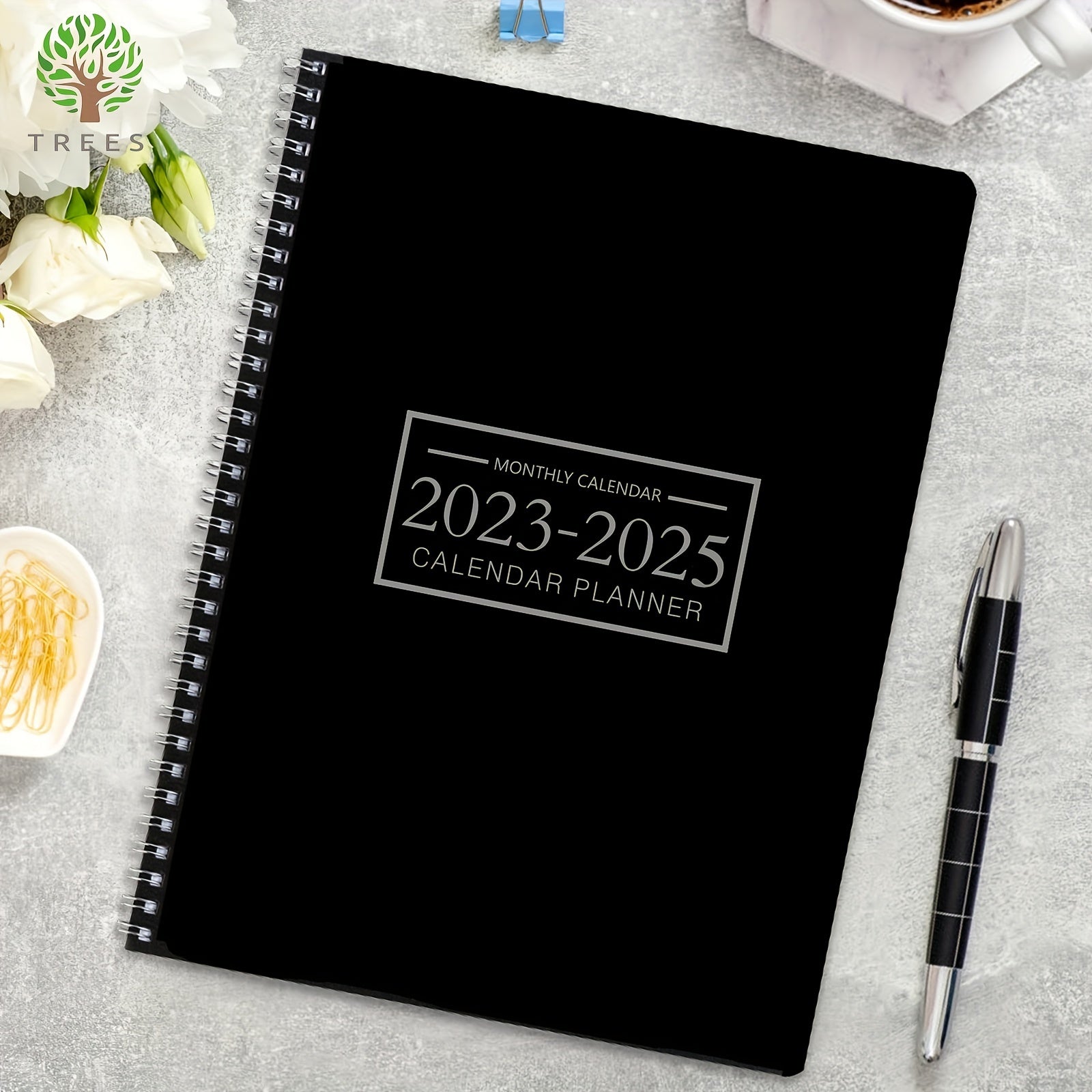 Trees Monthly Calendar Planner Spiral 24 Months July-June Time Management