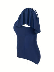Ruffle Trim One Piece Swimsuit