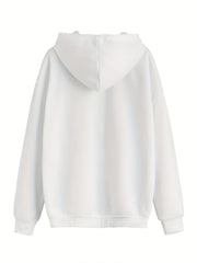 Dragon Print Zip Up Hoodie with Kangaroo Pocket for Women
