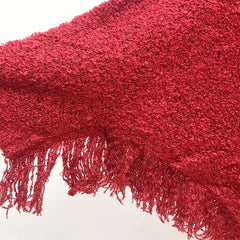Vintage Tassel Shawl Thick Turtleneck Sweater Windproof Cape