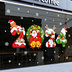 Christmas Wall Stickers Santa Claus Window Decorations