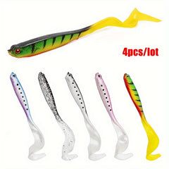 4pcs Long Curl Tail Soft Bait 4 72in 5 5g Bionic Freshwater Fishing