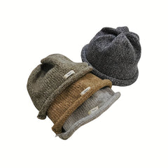 Winter Warm Knit Hat Thickened Beanie Unisex Skull Cap Lightweight Solid