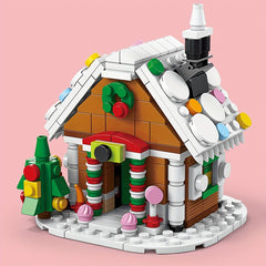 Xmas Snowy House Building Blocks DIY Model Toy