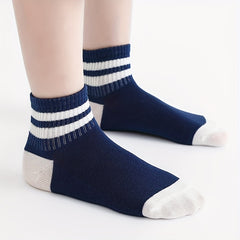 5pairs Baby Boys Girls Letters Boat Socks Thin Cotton Breathable Comfy Short Soc