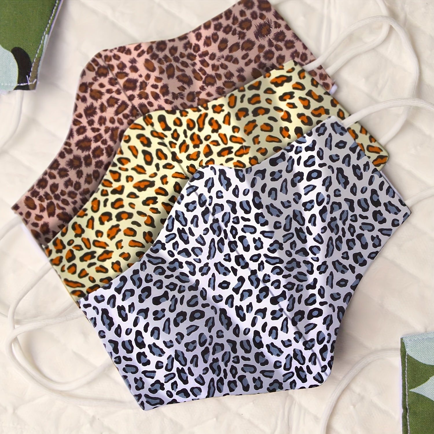 5 Pcs 9.8 X 9.8 Leopard Print Fabric Animal Quilting Cotton Patchwork